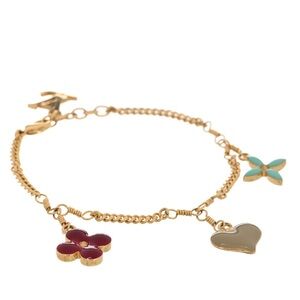Louis Vuitton Sweet Monogram Charm Bracelet Gold Multicolor